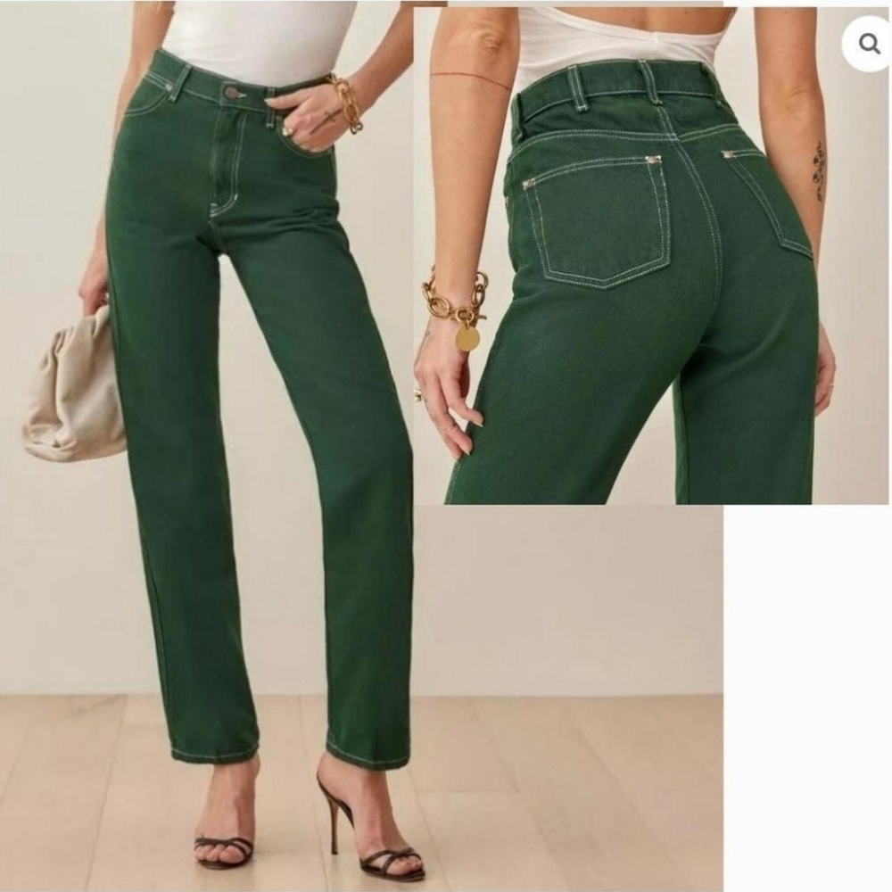 Reformation Emerald Green Jeans